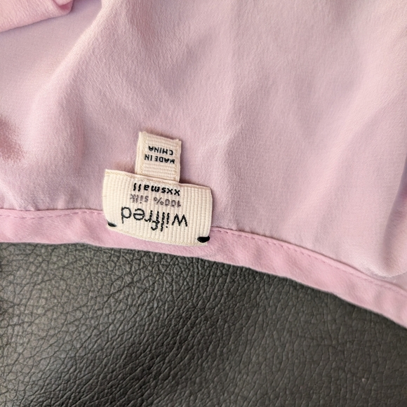 Wilfred Light Pink Peplum Top Xxs 100% Silk - Picture 4 of 4